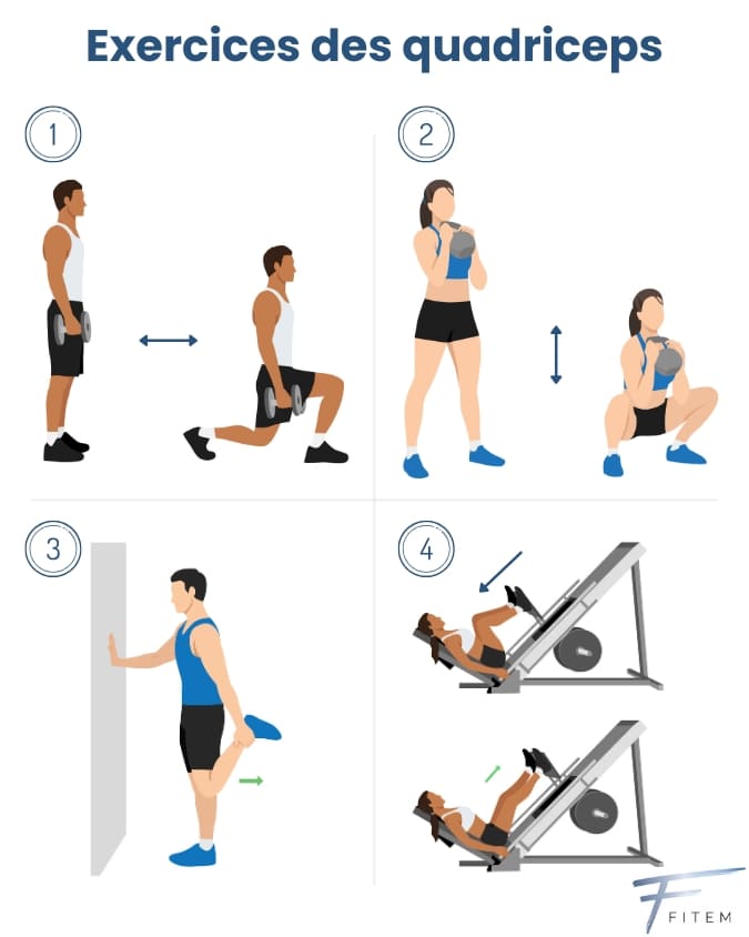 Exercices et étirements pour les quadriceps