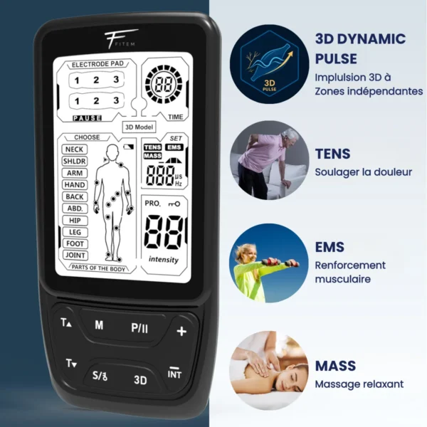 Électrostimulateur Fitem, vue rapprochée